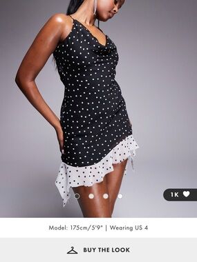 ASOS black and white polka dot dress